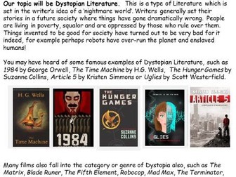 Year 9 Home Learning Pack - Dystopia
