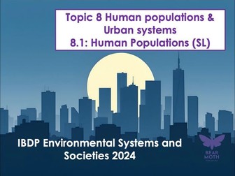 ESS Human Populations & Urban systems Unit – Subtopic 8.1 (SL) Human populations – New Syllabus