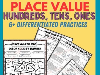 Place Value, Hundreds, Tens and Ones - Worksheets (Up to 1000)
