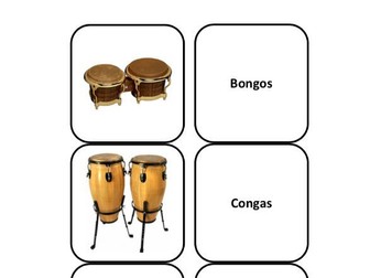 Musical Instruments - Card Matching Activity