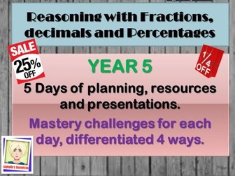 Reasoning with fractions, decimals and percentages