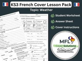 KS3 French Cover Lesson - Weather (La météo)