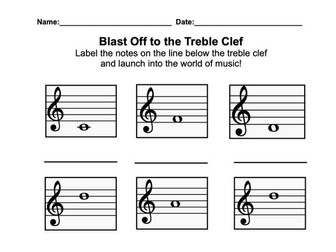 Treble Clef Worksheets - Classroom Activities