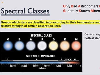 Alevel Astrophysics - Stellar Spectral Classes