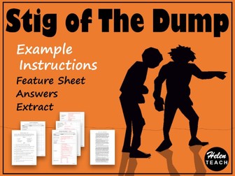 Stig of the Dump Instructions Example Text, Feature Sheets & Answers