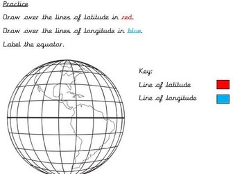 Longitude and Latitude learning outcomes and assessment- Practice, Apply and Deepen