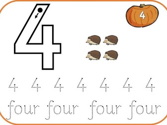 Autumn-themed number mats