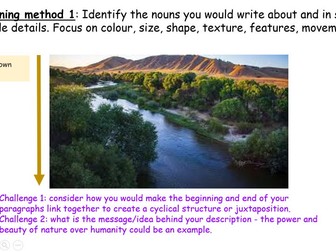 AQA GCSE English language 1 - question 5 descriptive writing - 47 slides aimed at 7-9 grade students