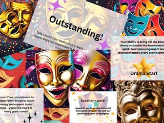 Drama Reward and Praise Postcards