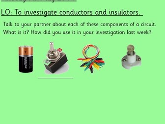 Conductors insulators lesson/resources