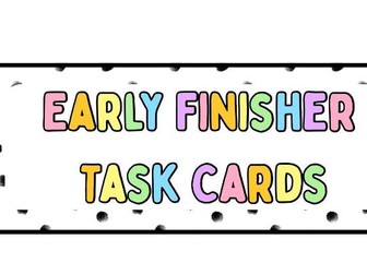 Early Finisher cards
