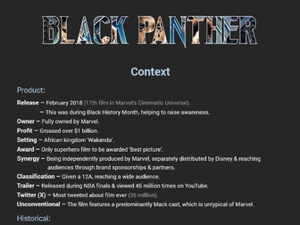 Media Fact Sheet - Black Panther