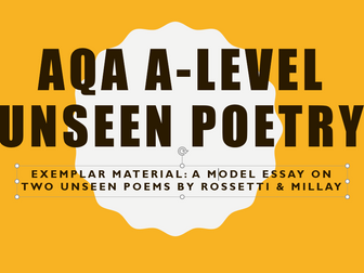 AQA A-level Unseen Poetry: Complete Exemplar Essay (7712)