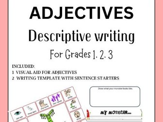 My Monster - Descriptive writing using adjectives - ELL/ESL/SEN resources