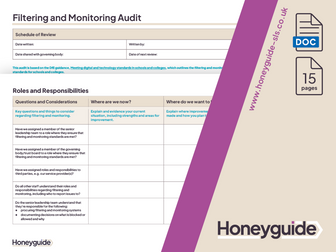 Filtering and Monitoring Audit and Action Plan