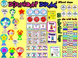 Birthday Brag Tags- 85 tags