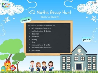 KS2 Maths Recap Hunt - Year 4 Review / Revision