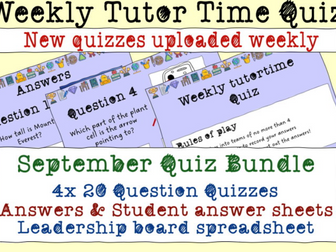 Tutor time quizzes - September