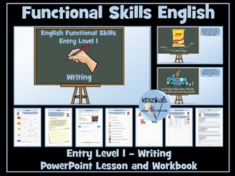 English Functional Skills - Entry Level 1 - Writing Workbook and Powerpoint Lesson