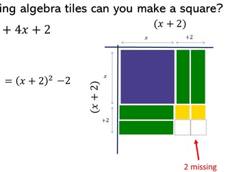 Completing the Square with Algebra Tiles Lesson + Worksheet