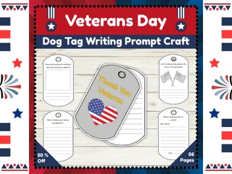 Veterans Day Dog Tag Prompt Writing Craft : DIY Craftivity