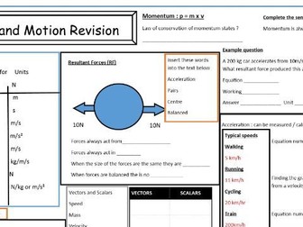 Forces and Motion Revision Mat