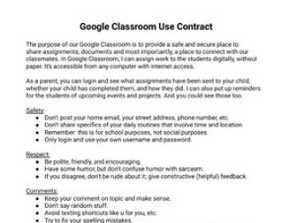Google Classroom Use Contract