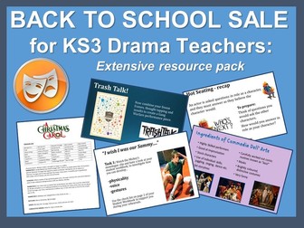 BACK TO SCHOOL SALE for KS3 Drama Teachers