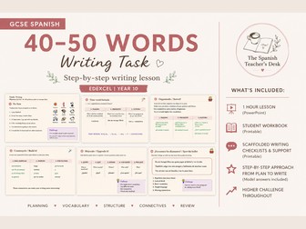 GCSE Spanish 40–50 word Free Time | Writing Lesson | Edexcel