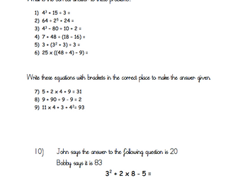 bodmas worksheets practice questions cazoomy - 2 bidmas worksheets for ...