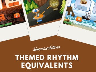 Musical Themed Rhythm Equivalent Note Values - Interactive Music Game