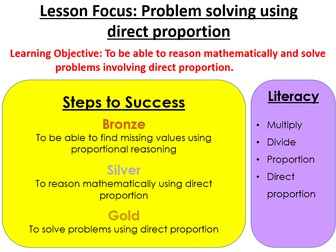 Direct Proportion Problem Solving Lesson