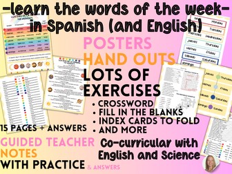 Days of the Week Bilingual Spanish and English + Science (Planets - the days origin)