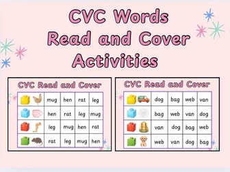 CVC Words Read and Cover Cube Activity