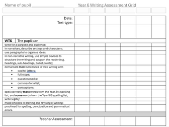 Writing Assessment Grids for Primary