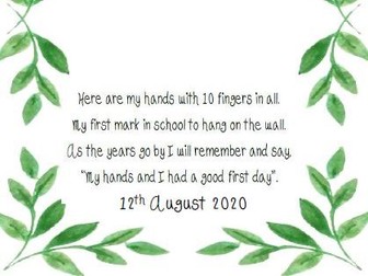 Primary 1 - First Day Handprint