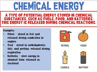 GCSE Physics Energy Stores – Classroom Display Pack