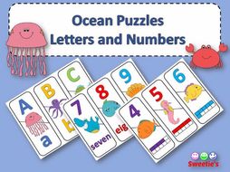 Number and ABC Puzzles - Ocean Theme