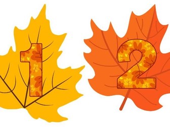 Numbers to 10 on Autumn Leaves