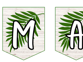 Neutral Wood Leaves Maths Letter Display