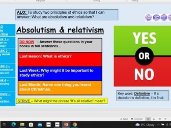 Absolutism and relativism.