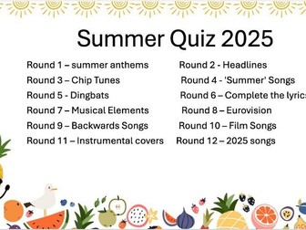 Summer 2025 Music Quiz