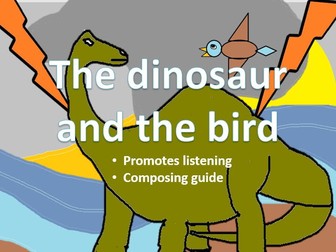 The dinosaur and the bird. Listening and composing