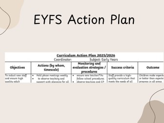 EYFS Action Plan - New Ofsted Framework