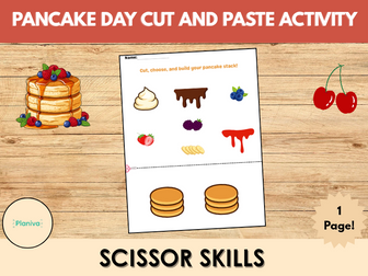 Pancake Day Cut and Paste Activity | Build a Pancake Stack | Scissor Skills