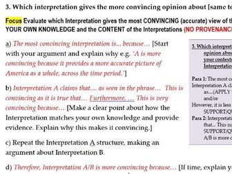 AQA GCSE History Paper 1 America 1920-73 Exam Practice Booklet, Past Qs and Writing Frame