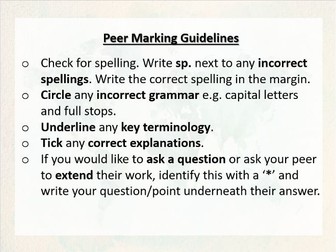 Peer Marking Guidelines