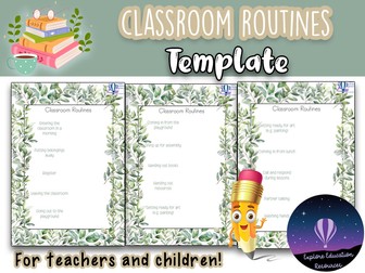 Classroom Routines - Template