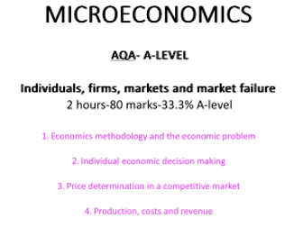 A* A LEVEL ECONOMICS MICROECONOMICS NOTES