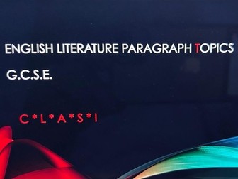 An acronym for English literature GCSE ticking all the boxes on the mark scheme